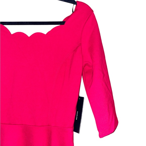 NWT Lulu’s Red Scalloped Skater Dress - Picture 11 of 11
